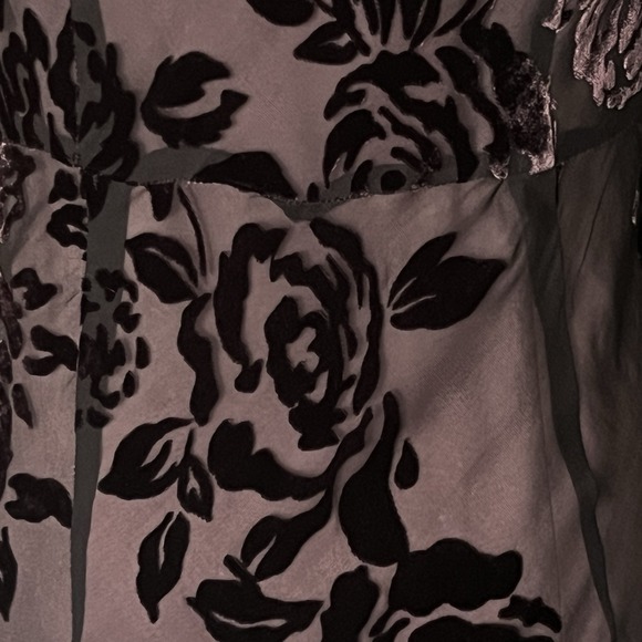 Vintage Sz 6 Silk Slip Dress Beaded Velvet Burnout Fairy Goth Witchy Stretchy - Picture 5 of 12